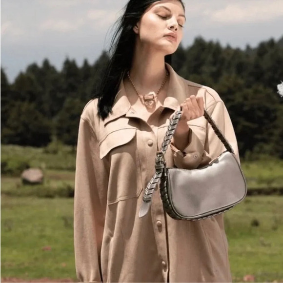 Jules Kae Hannah Beige Oversized Shacket Jacket Size XS - Picture 2 of 12